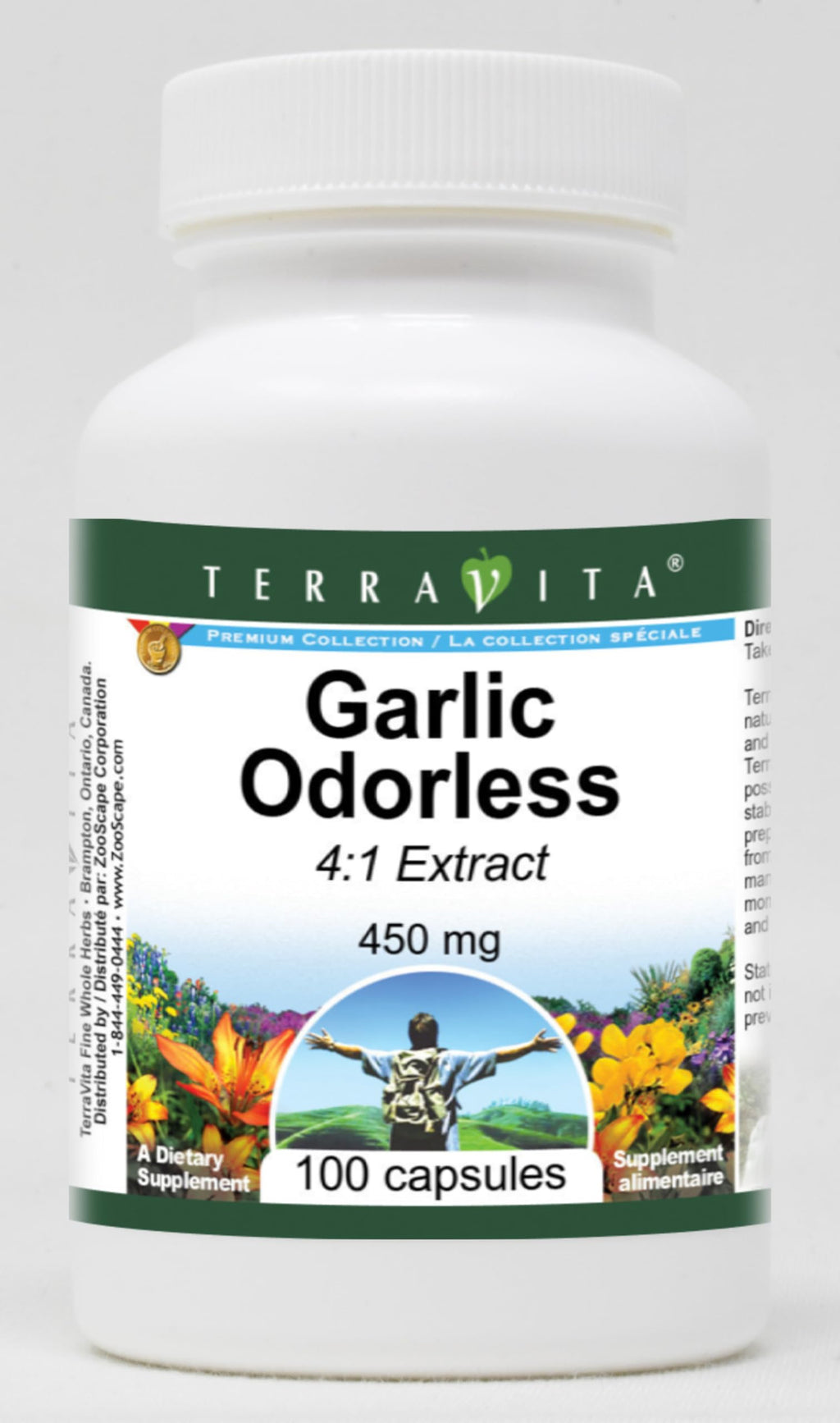 Terravita Garlic Odorless 4:1 Extract 450 mg - 100 Capsules