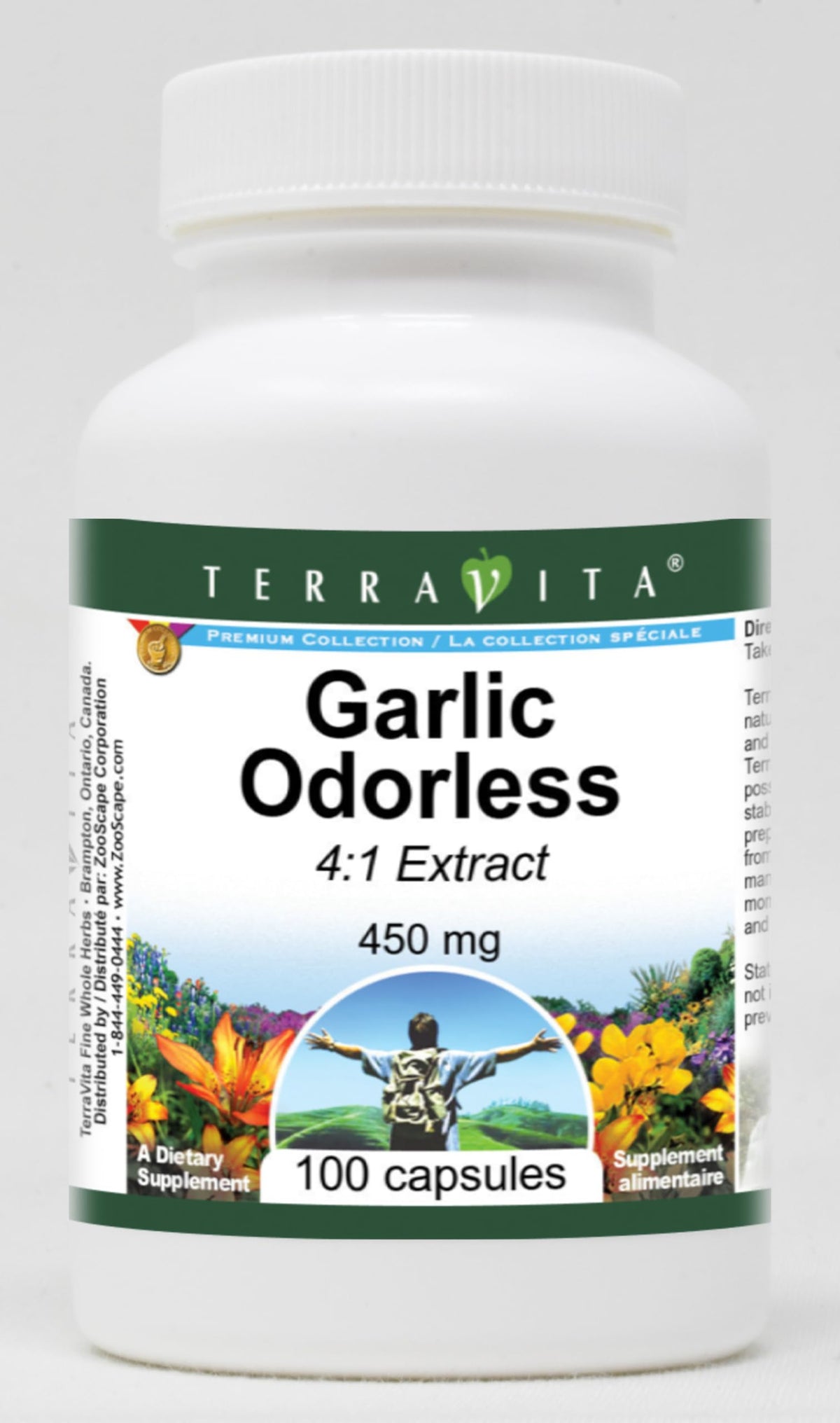 Terravita Garlic Odorless 4:1 Extract 450 mg - 100 Capsules