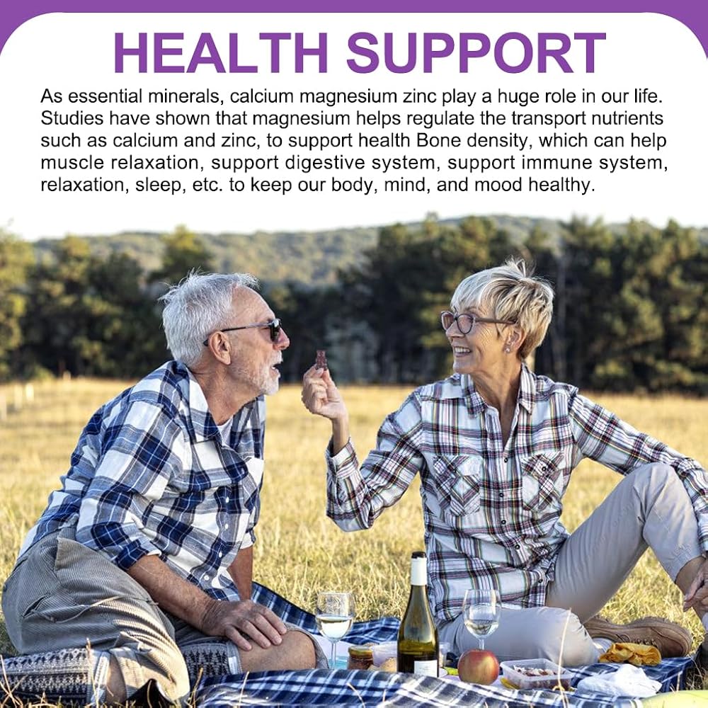 LUCNVEM Sugar Free Calcium Magnesium Zinc Gummies