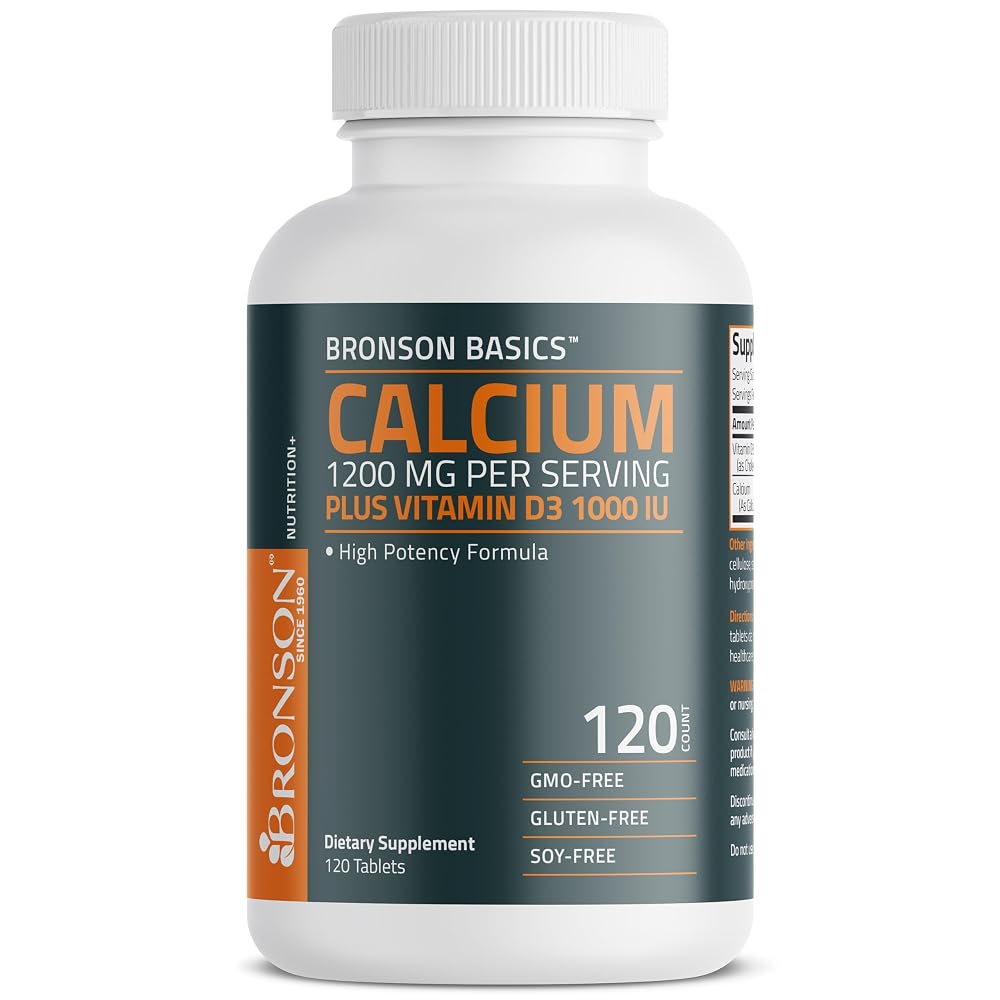 Bronson Calcium 1200 MG Per Serving Plus Vitamin D3 1000 IU High
