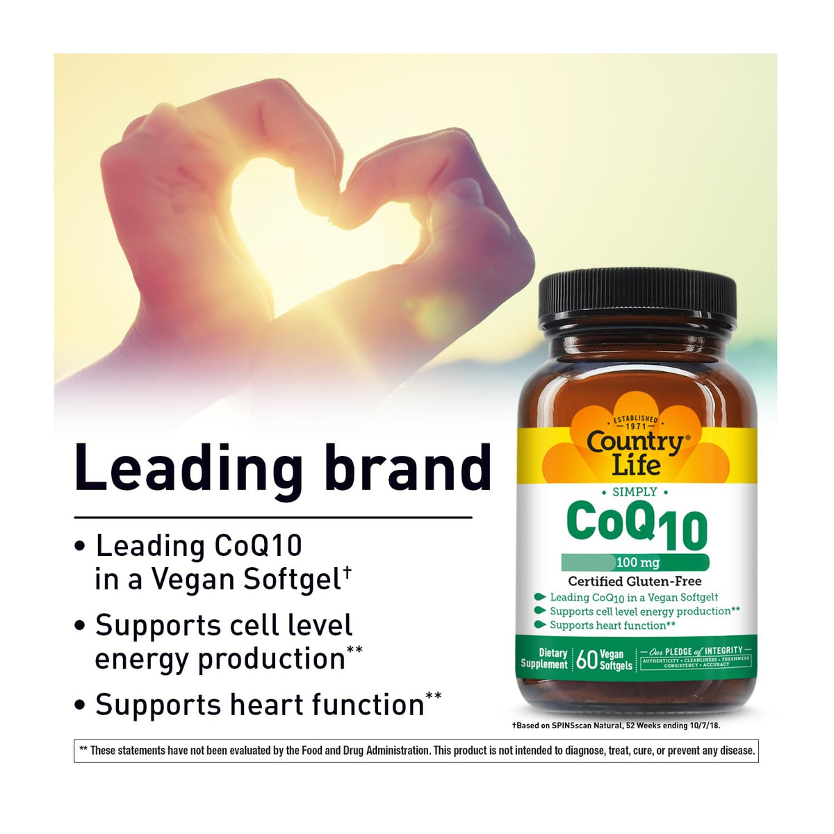Country Life Simply CoQ10 100 mg Ubiquinone - 60 Softgels - image 2