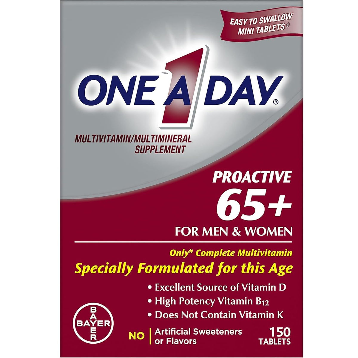 One A Day Proactive 65 Plus Multivitamin - 150 Tablets