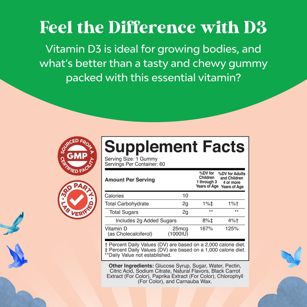 Natures Craft Vitamin D3 1000 IU Gummies for Kids - 60 Count - image 7