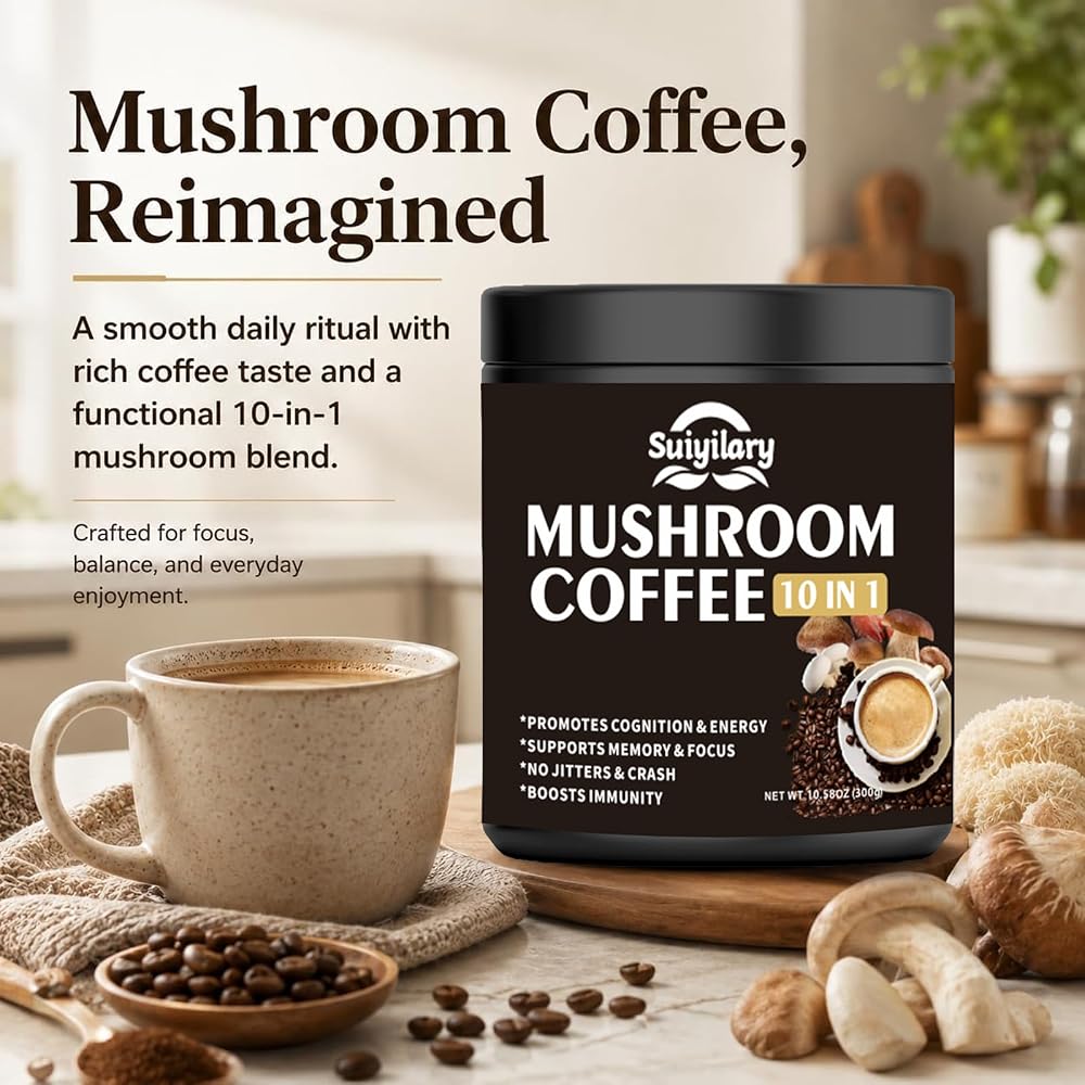 Suiyilary 10 Mushroom Coffee with Arabica w
