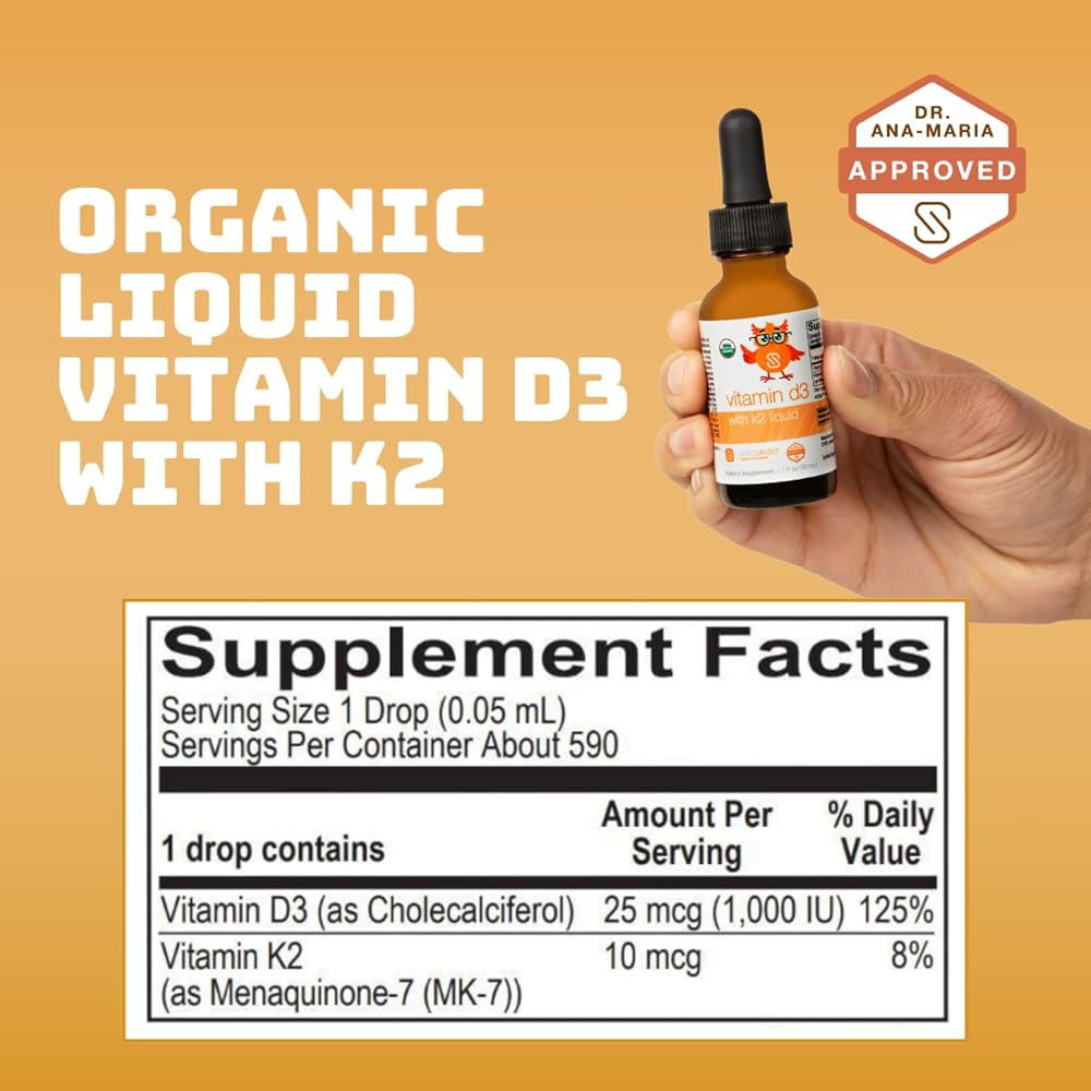 Serawise Organic Liquid Vitamin D3 with K2 - 1 Fl Oz - image 2