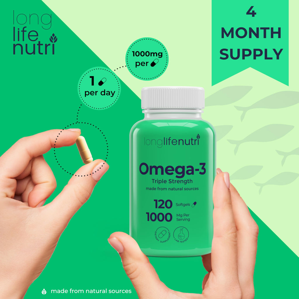 LongLifeNutri Omega 3 Fish Oil 1000mg EPA DHA - 120 Softgels - image 5