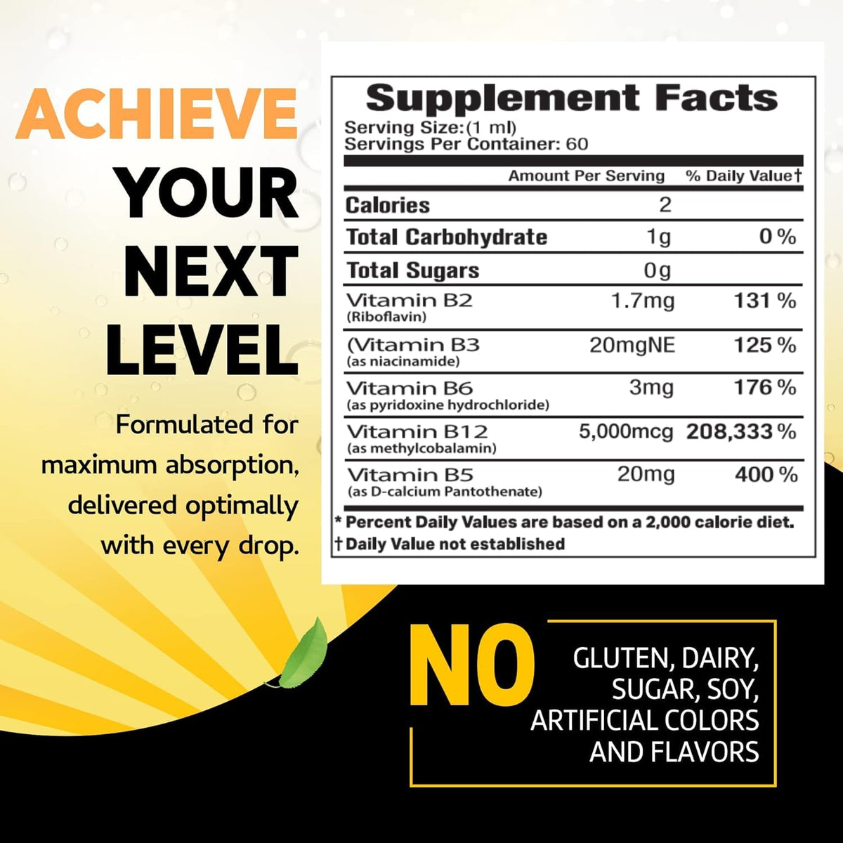 Salt Lake Supplements Vitamin B12 Liquid Drops 5000 mcg - 60 Servings - image 2