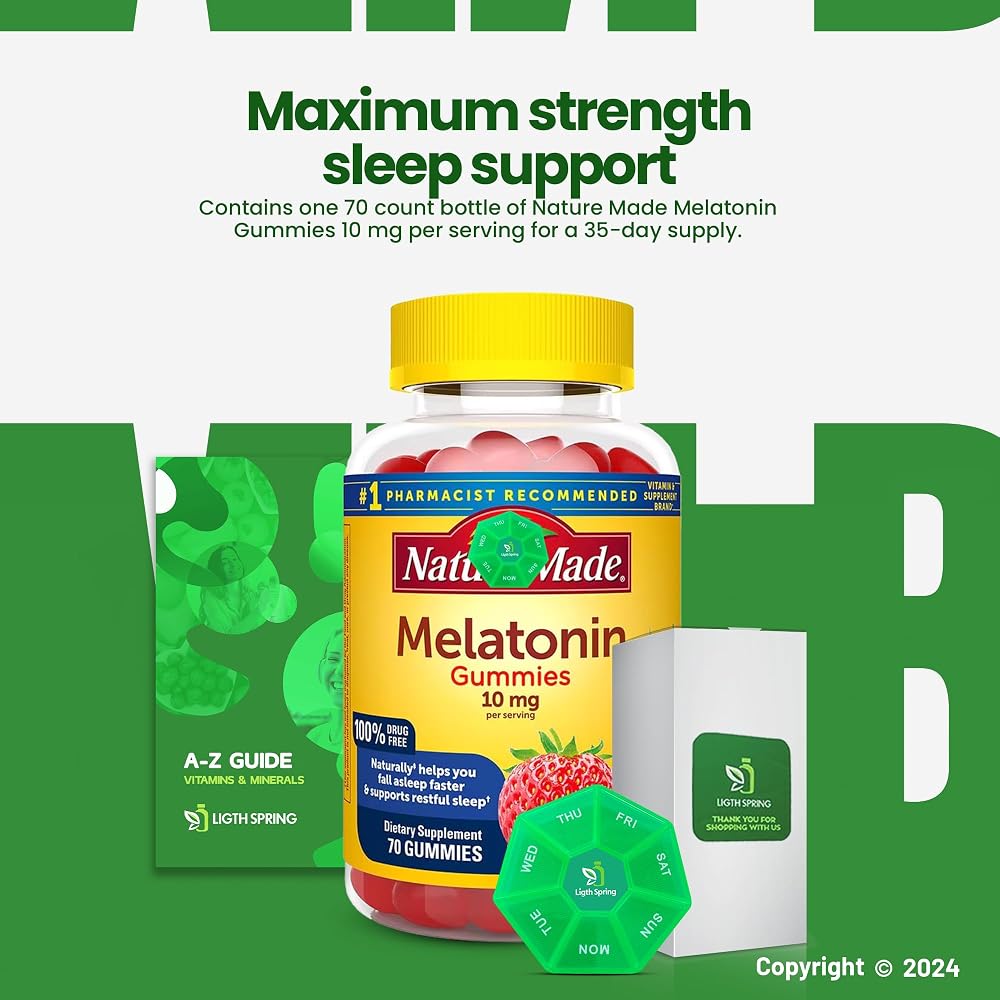 LightSpring Melatonin Gummies 10mg Sleep Support - 70 Gummies - image 6