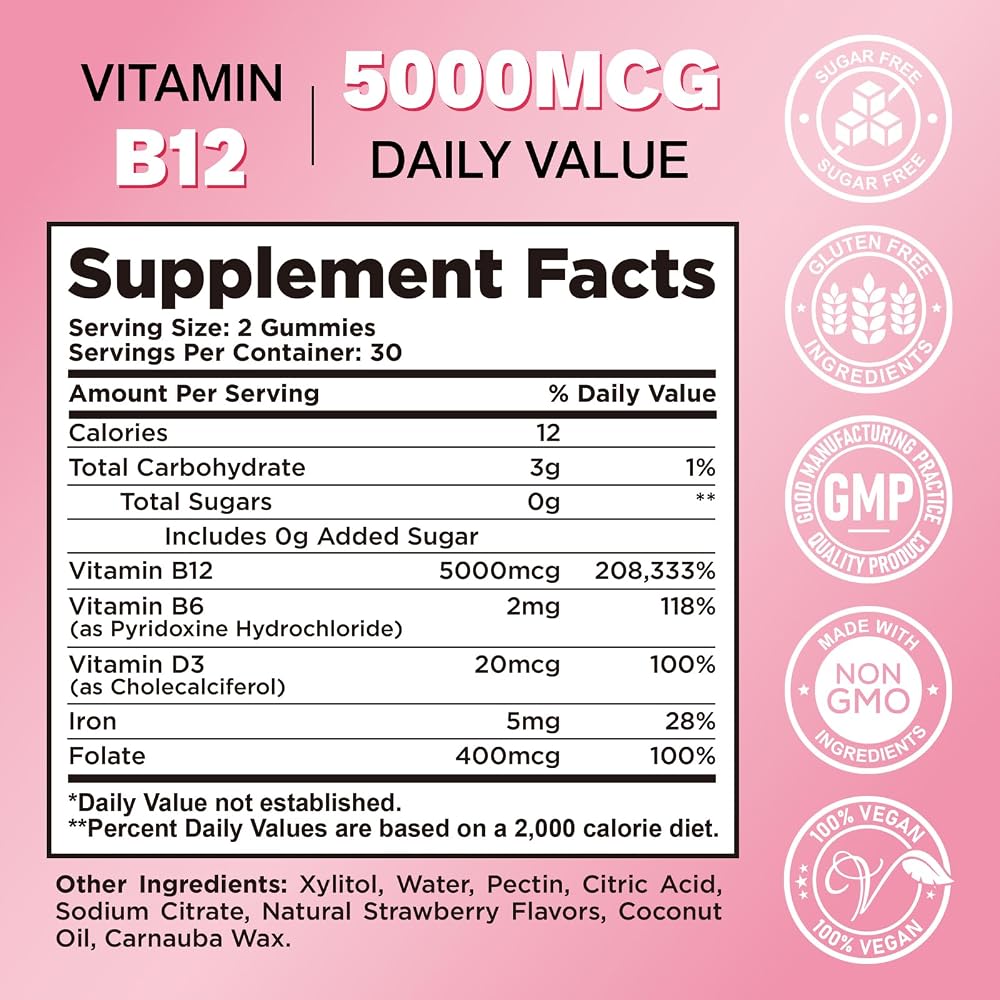 CFILIHTC Vitamin B12 Gummies for Women & Men