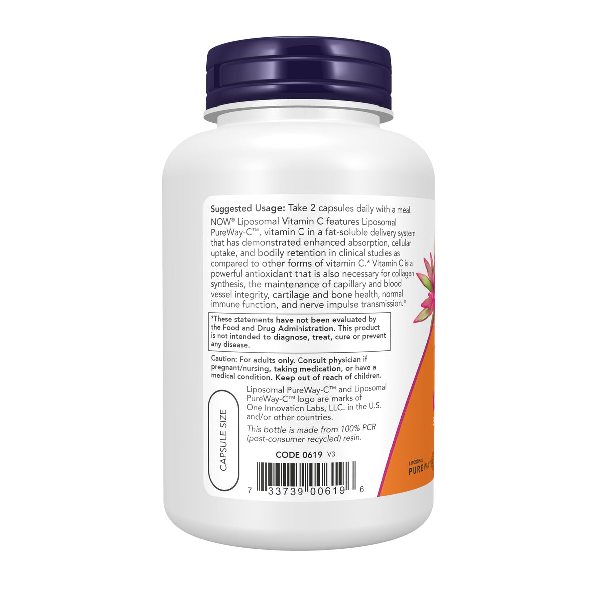 NOW Liposomal Vitamin C Immune Support - 120 Vegetarian Capsules - image 3
