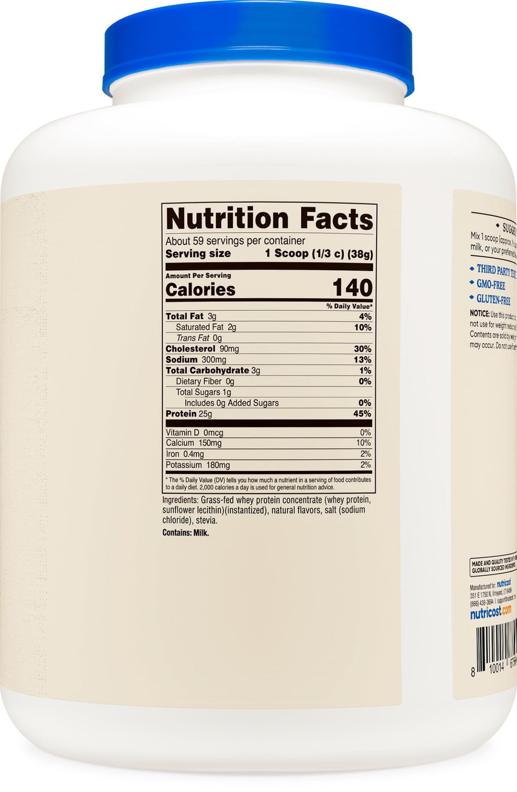 Nutricost Grass-Fed Whey Protein Concentrate - Undenatured