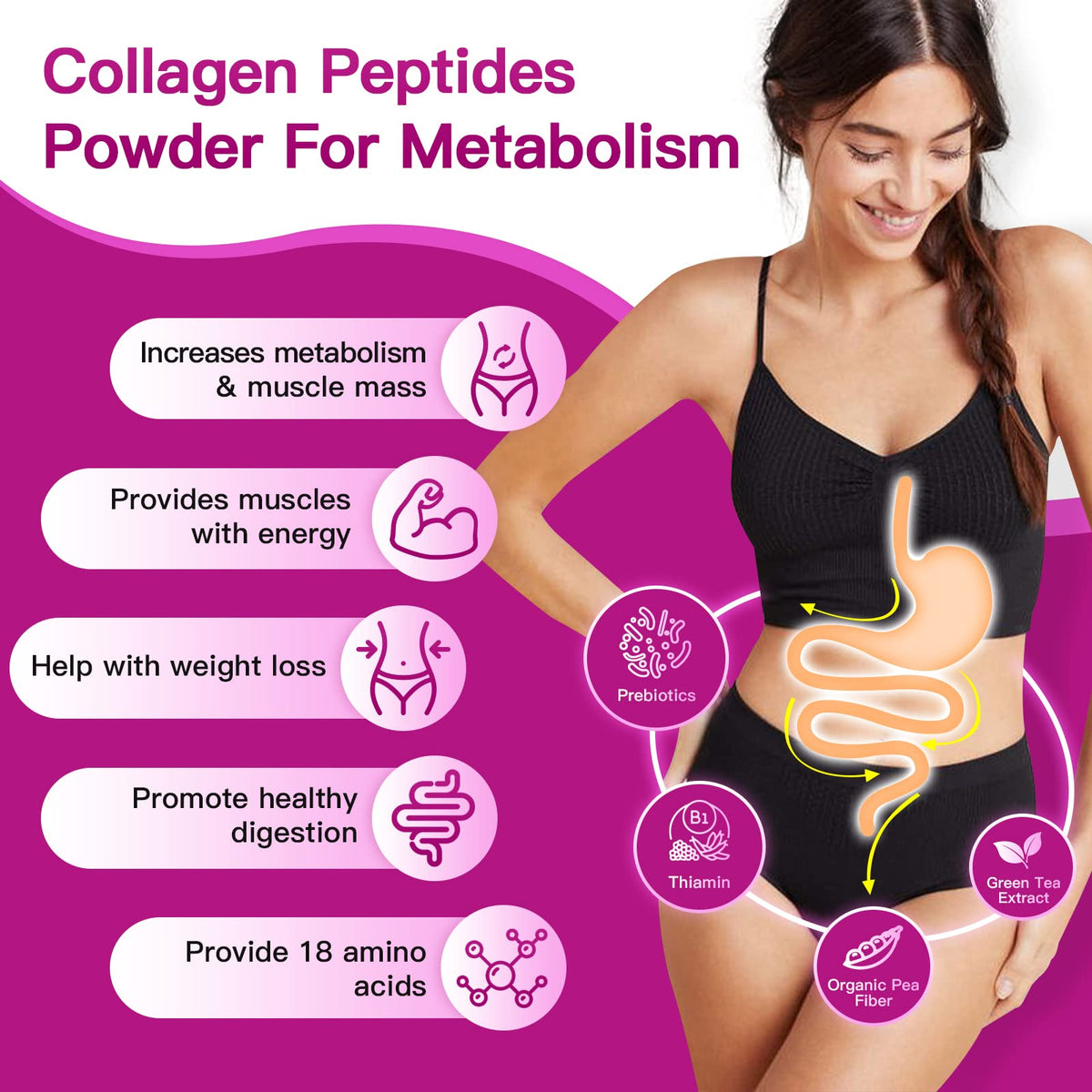 ZEBORA Multi Collagen Peptides Powder for Women - 35 Servings - image 5
