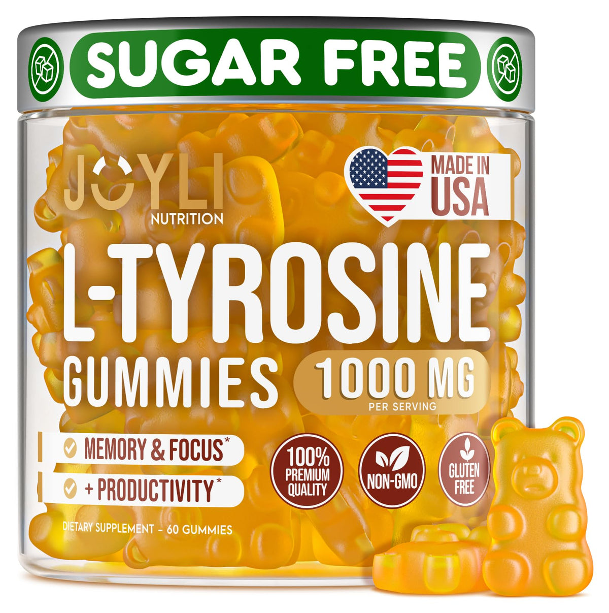 JOYLI Nutrition L-Tyrosine Gummies 1000mg - 60 Gummies