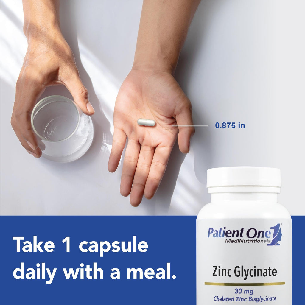 Patient One Zinc Bisglycinate 30 mg Chelated - 90 Capsules - image 3