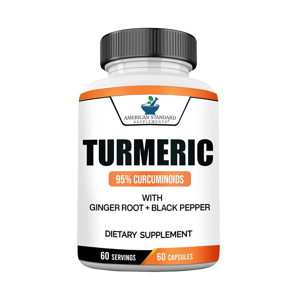 American Standard Supplements Turmeric Extract Curcumin 95% - 60 Vegan Capsules