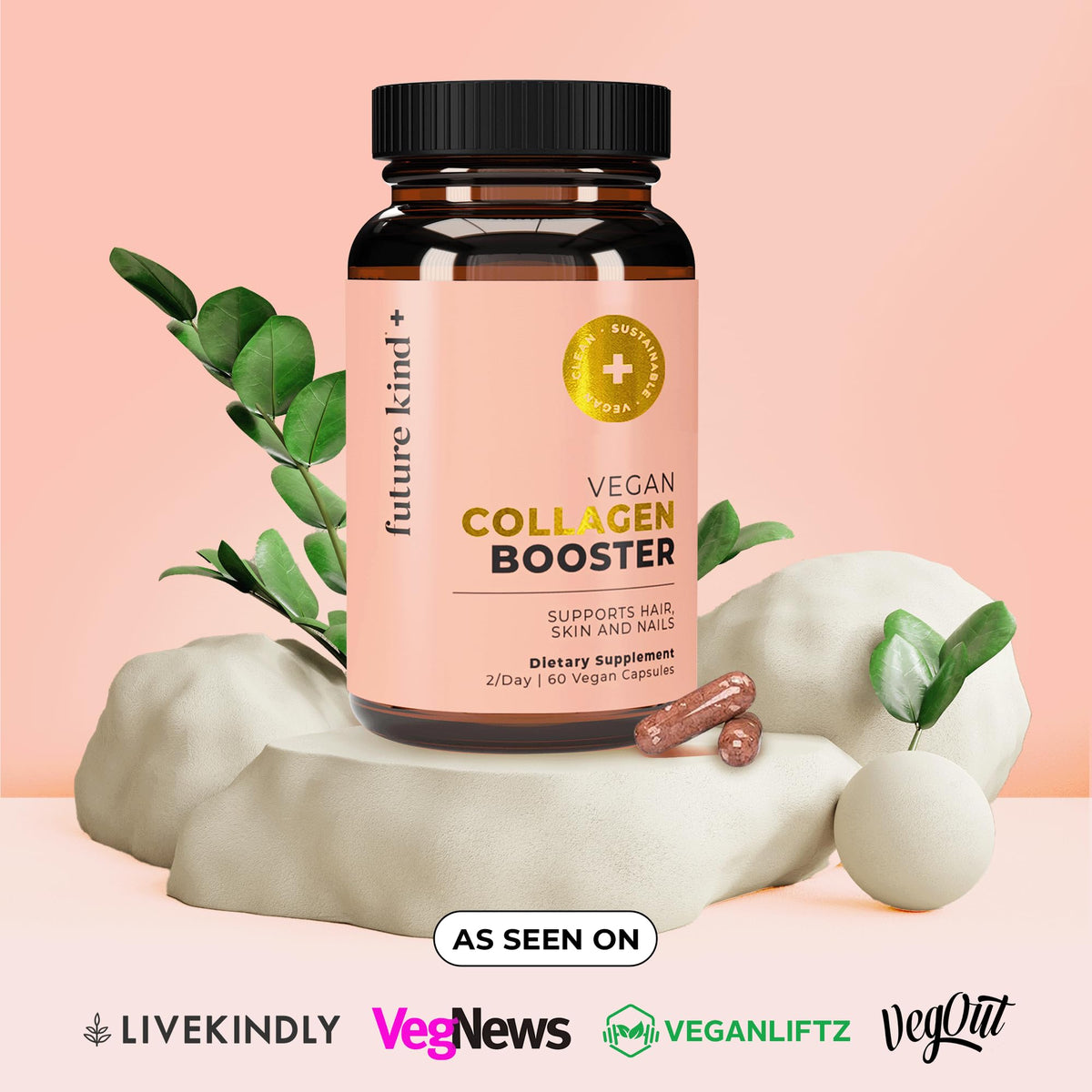 Future Kind Vegan Collagen Booster with Biotin & Vitamin C - 60 Capsules - image 4