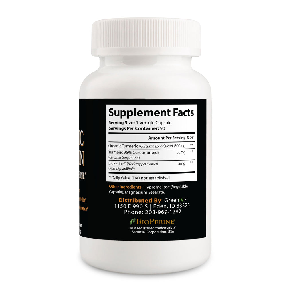 GreenIVe Turmeric Curcumin with BioPerine 1500mg - 90 Vegetarian Capsules - image 8