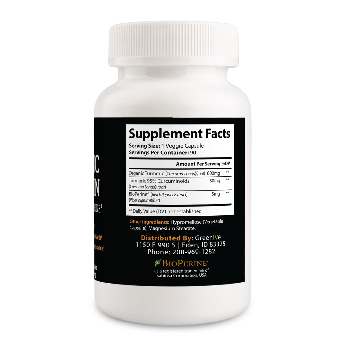 GreenIVe Turmeric Curcumin with BioPerine 1500mg - 90 Vegetarian Capsules - image 8