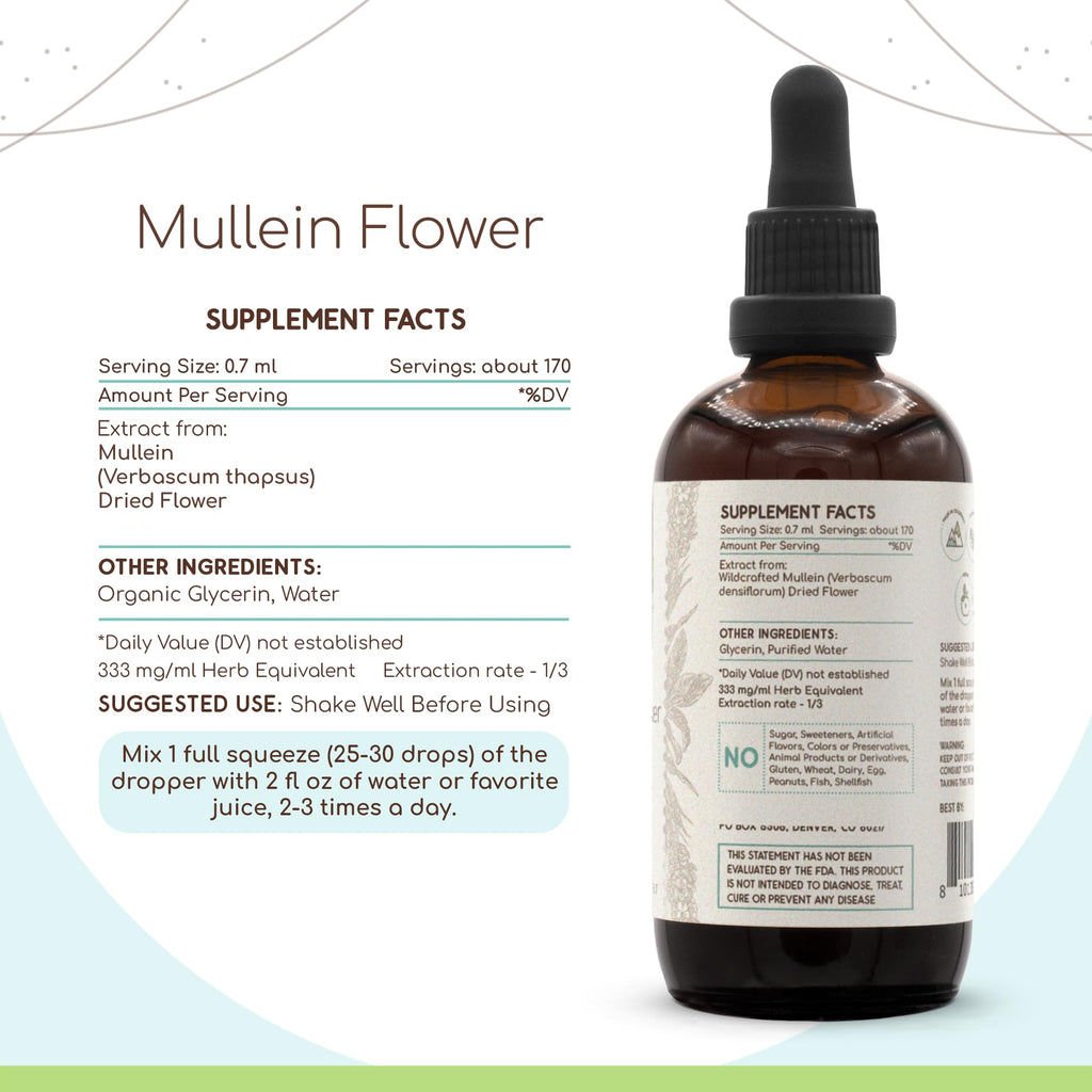 HerbEra Mullein Flower Alcohol-Free Herbal Extract Tincture