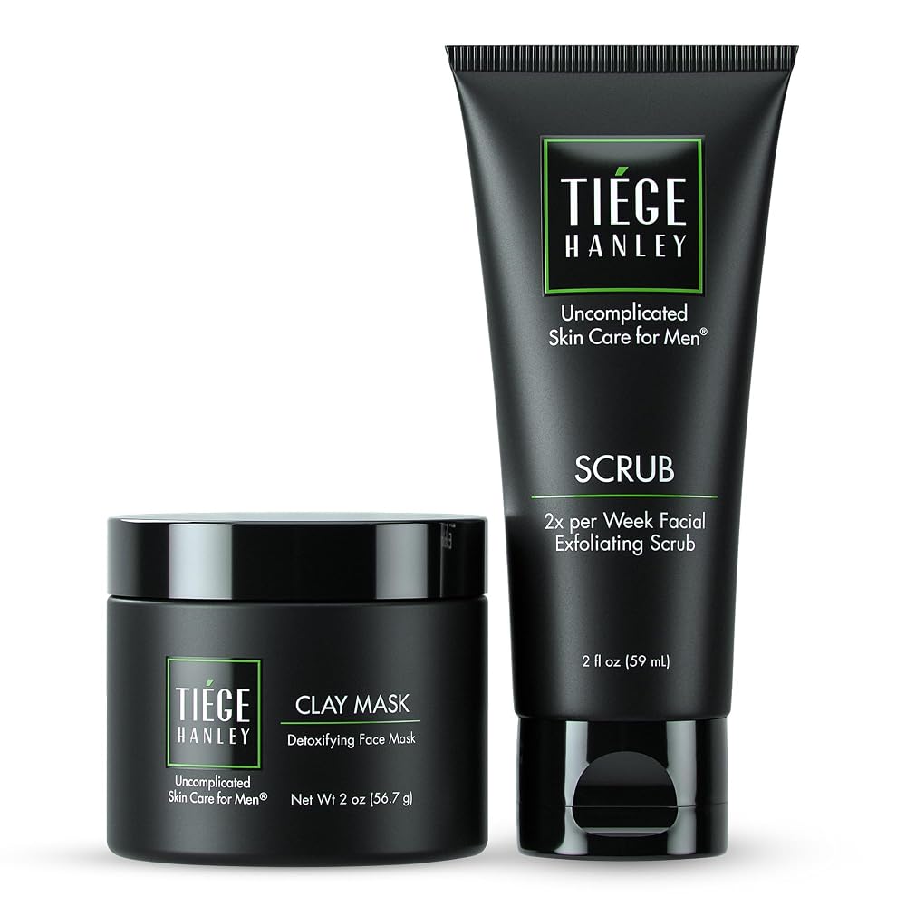 Tiege Hanley Facial Clay Mask & Face Scrub Set for Men - 2 Piece