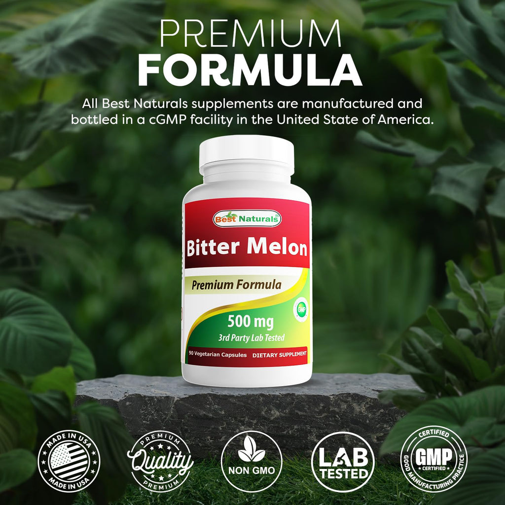 Best Naturals Bitter Melon 500 mg - 270 Vegetarian Capsules - image 5