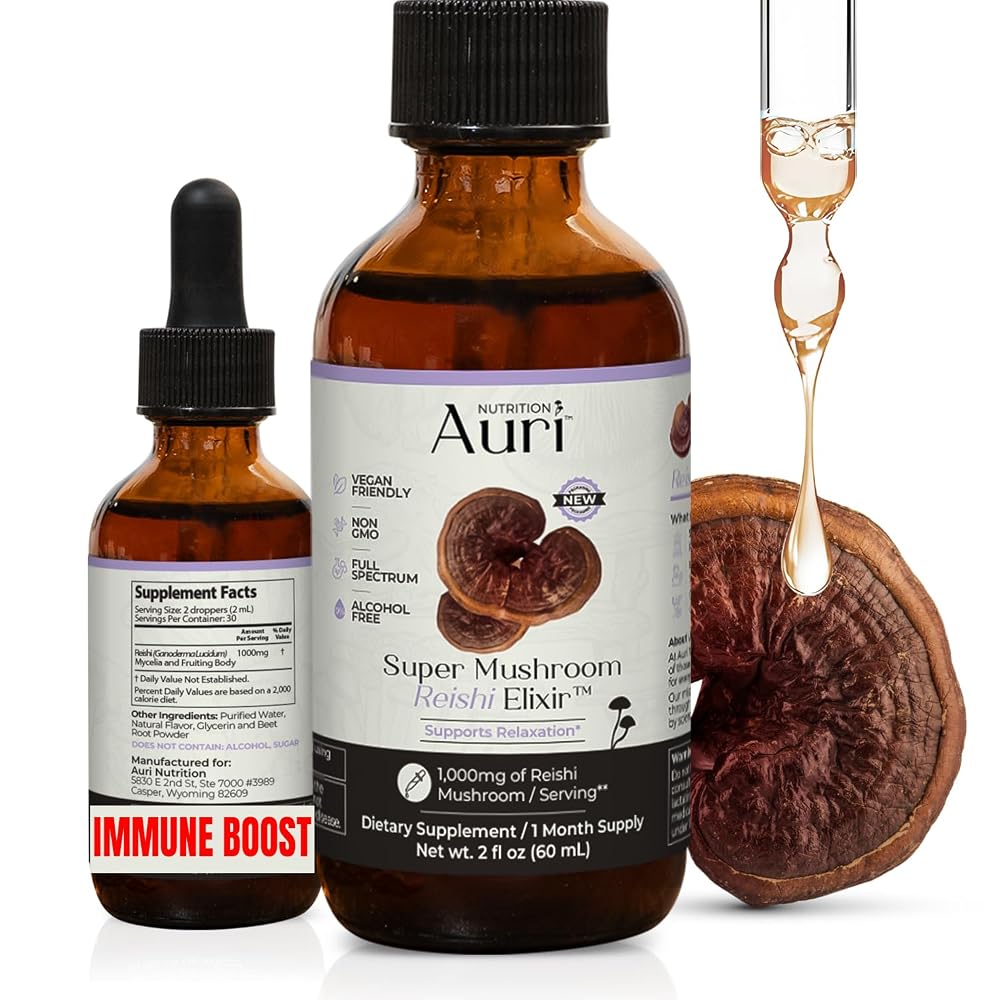 Auri Reishi Super Mushroom Elixir Immune Support - 60ml
