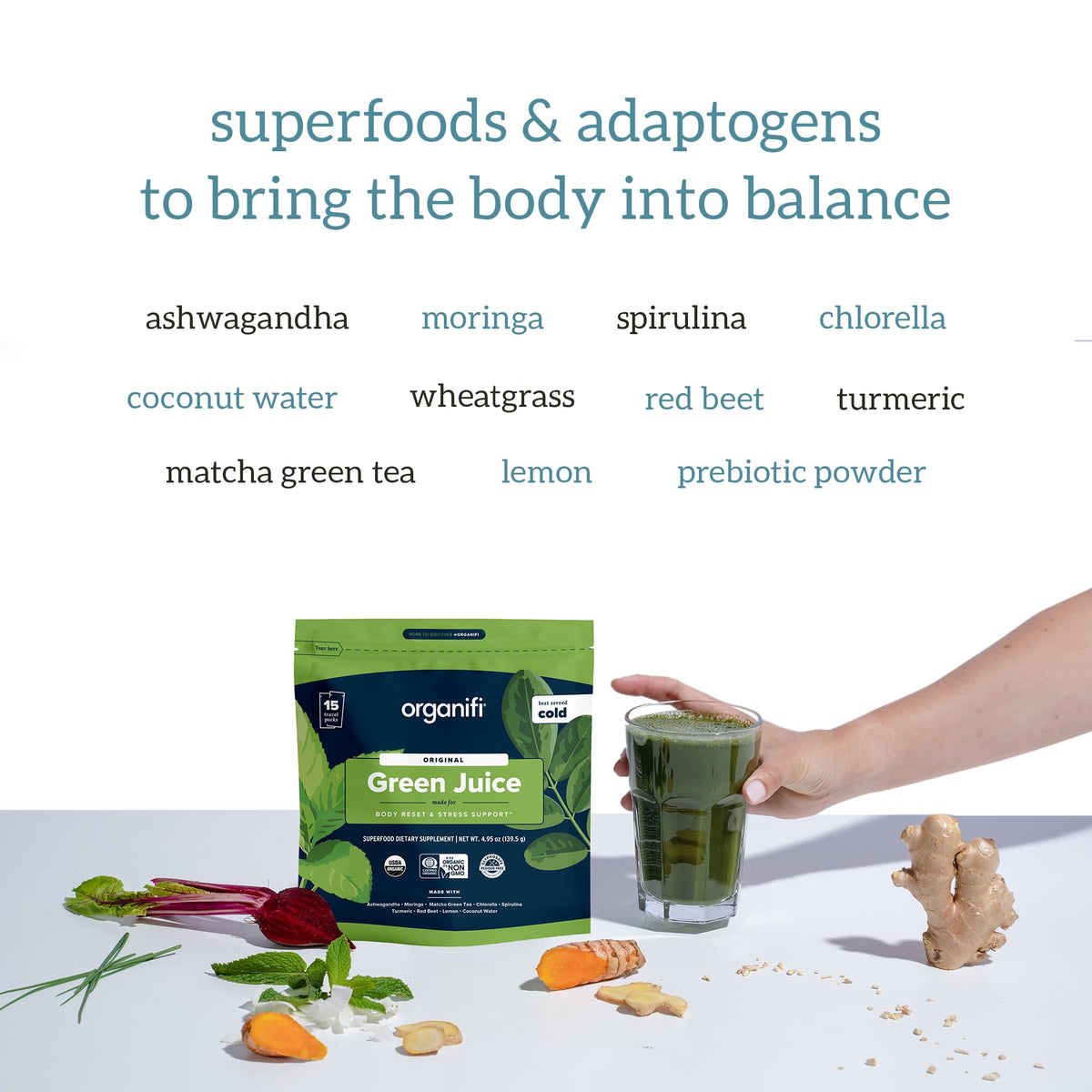 Organifi GO Packs Green Juice Organic Superfood Powder - 15 Packs - image 5