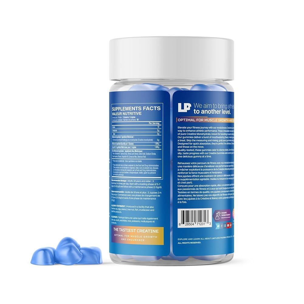 Limitless Pharma Pure Creatine Gummy Candy 5g - 180 Gummies - image 2