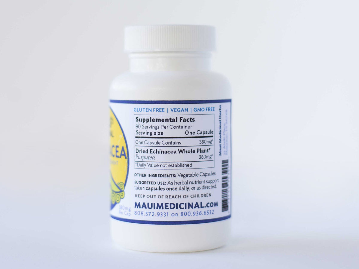 Maui Medicinal Herbs Echinacea Purpurea Root 380 mg - 90 Vegetarian Capsules - image 2