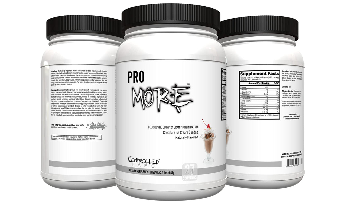 CONTROLLED LABS PROmore Protein Powder, 24g Protein, 27 Serv