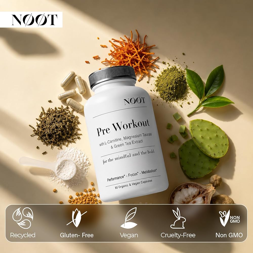 NØØT Pre Workout Natural Supplement with L-Carnitine - 60 Capsules - image 3