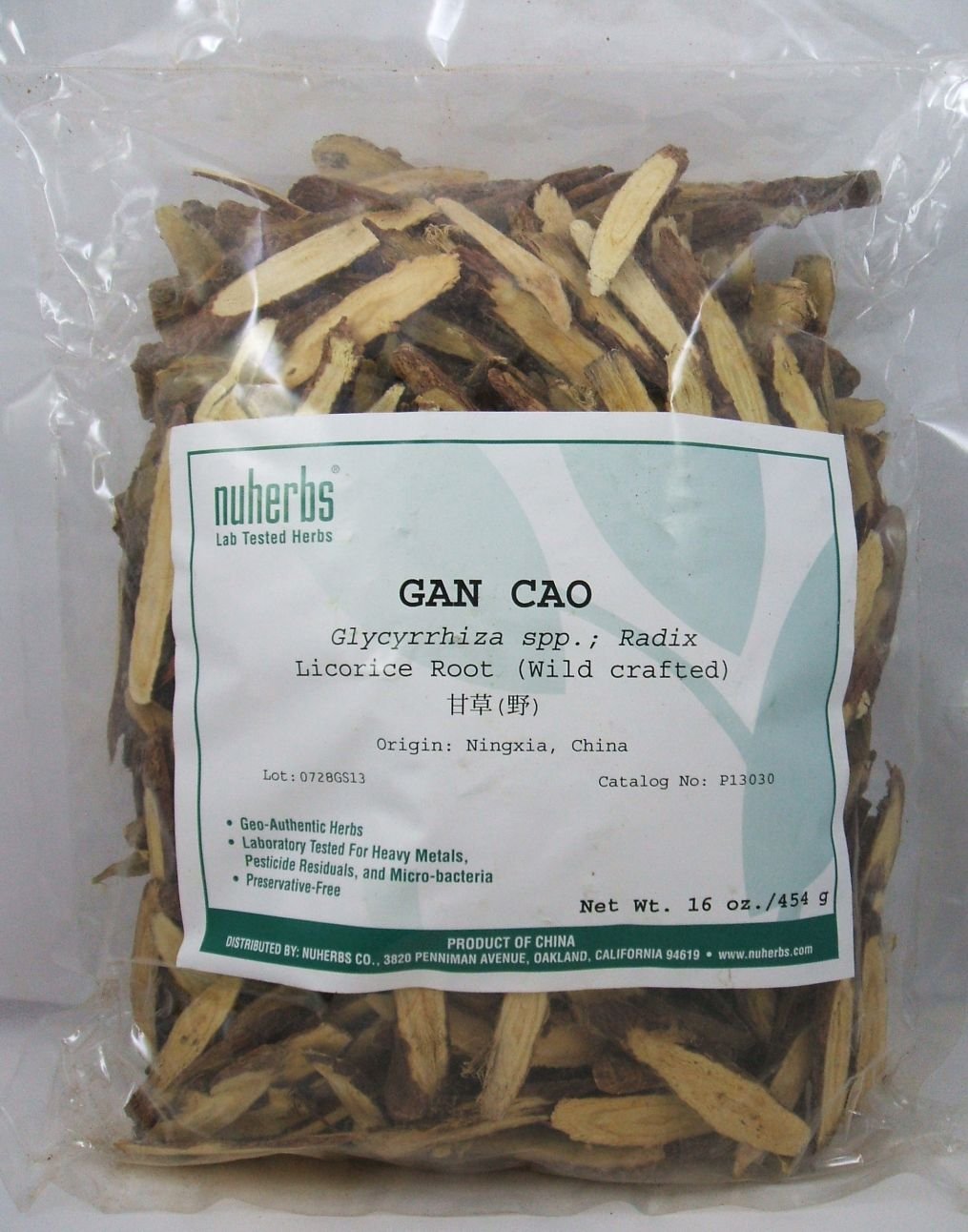 NU HERBS Licorice Root Sliced Gan Cao - 1 Pound