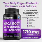 PrimeMD 6-in-1 Organic Maca Root Ashwagandha Capsules 1710mg