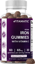 Vitamatic Iron 65 mg Gummies Supplement for Women & Men - 60 Vegan