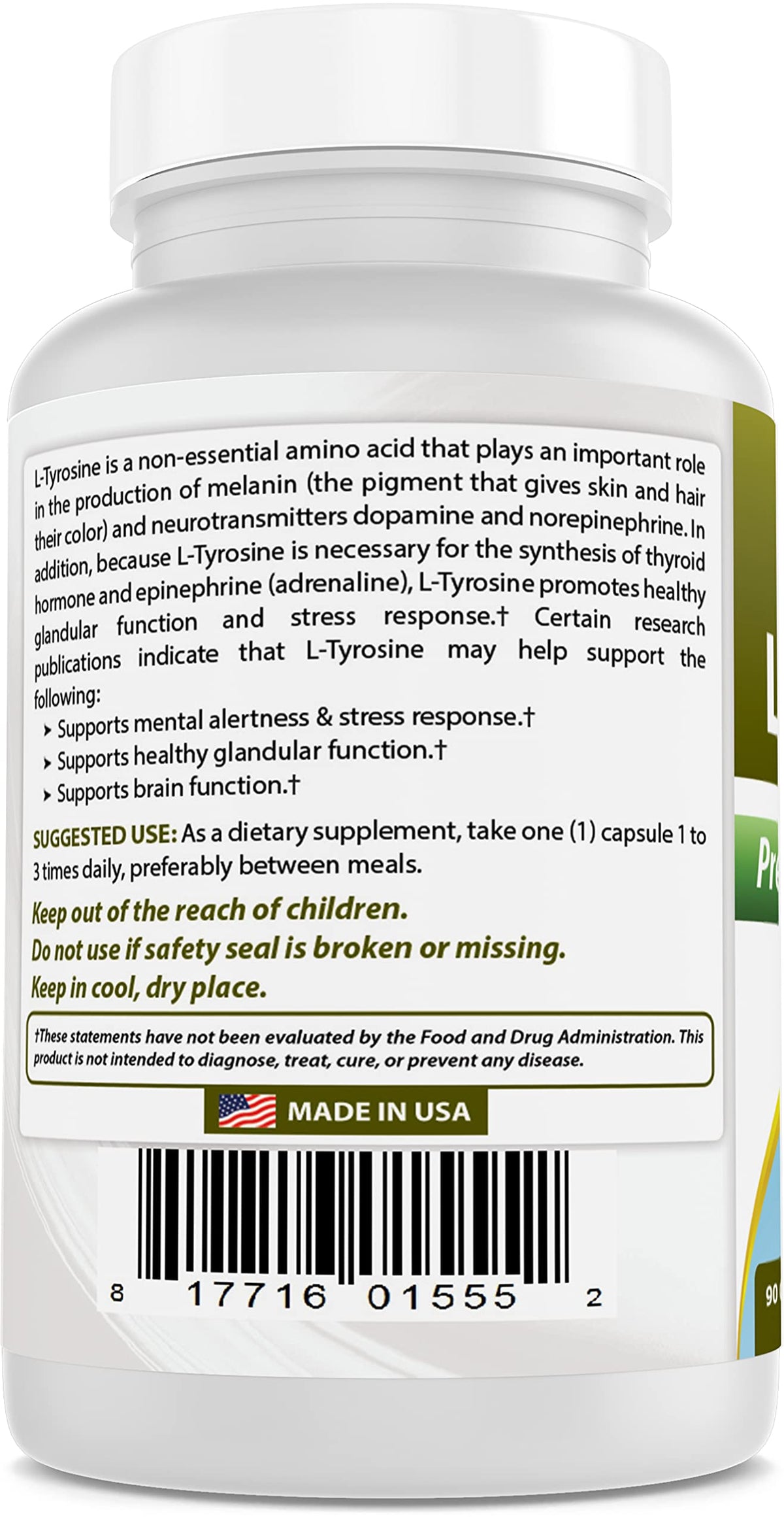 Best Naturals L-Tyrosine 500 mg 90 Capsules