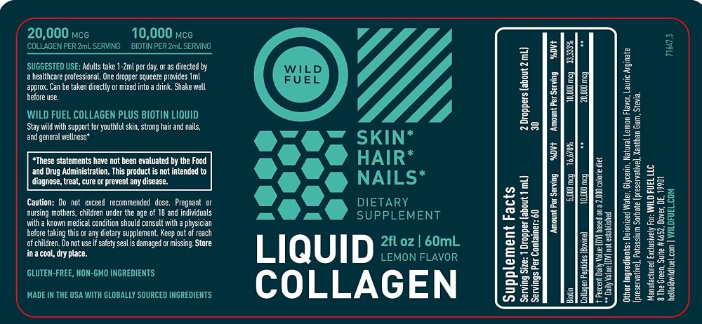 WILD FUEL Liquid Collagen Peptides with Biotin Parent - image 10