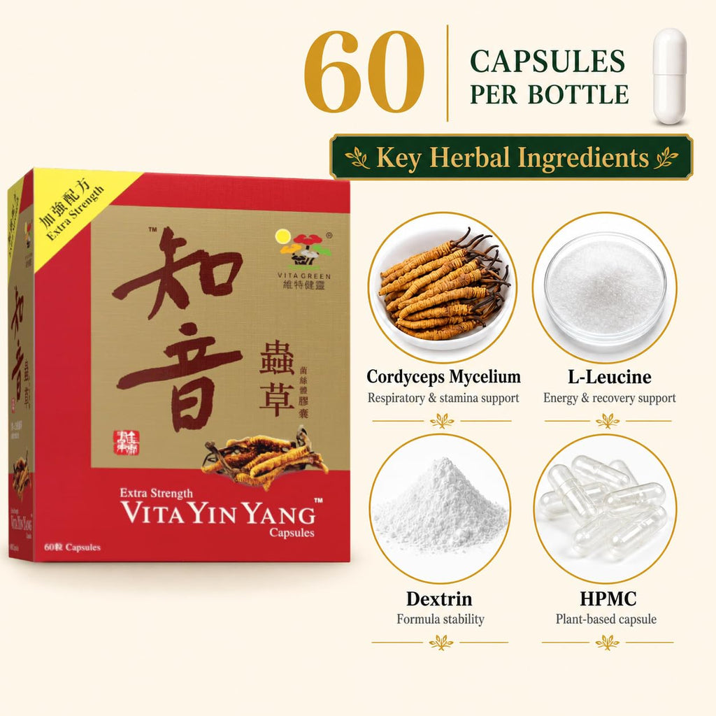 Vita Green Yin Yang Cordyceps Mycelium Energy Support - 60 Capsules - image 4