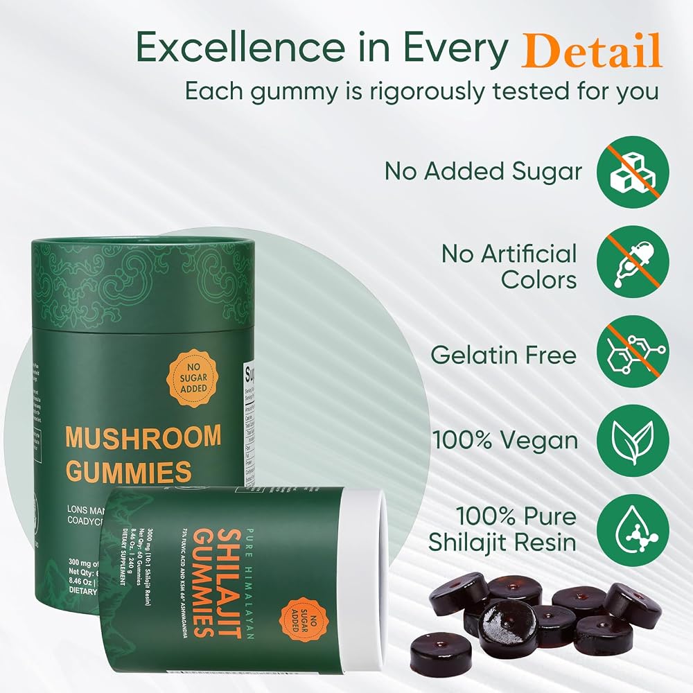 Xuore Himalayan Shilajit & Mushroom Gummies - 60 Count - image 5