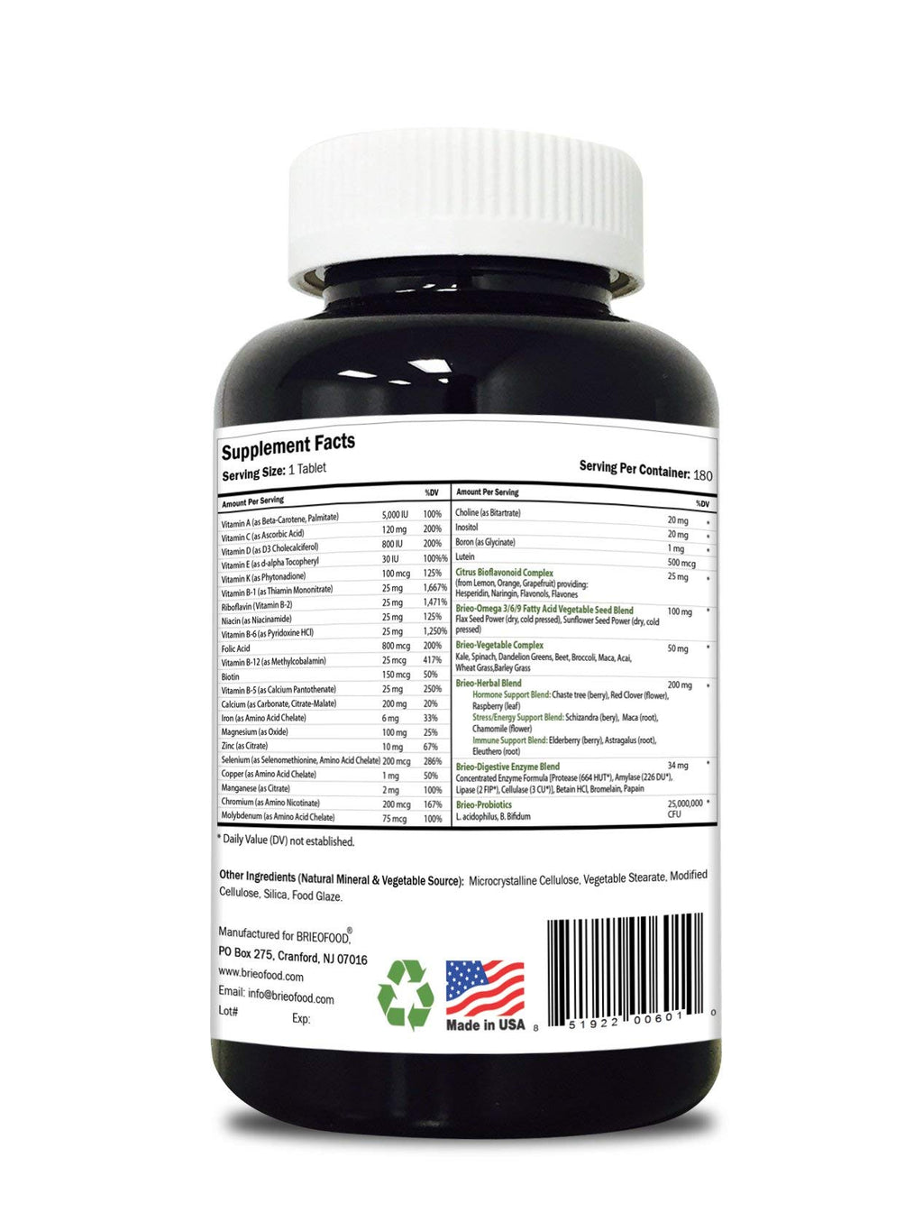 Brieofood Day-to-Day Women's Multi with Omegas - 180 Tablets - image 5