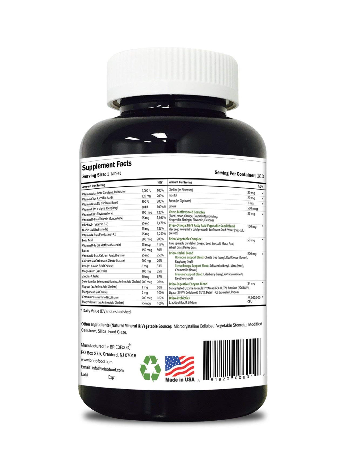 Brieofood Day-to-Day Women's Multi with Omegas - 180 Tablets - image 5