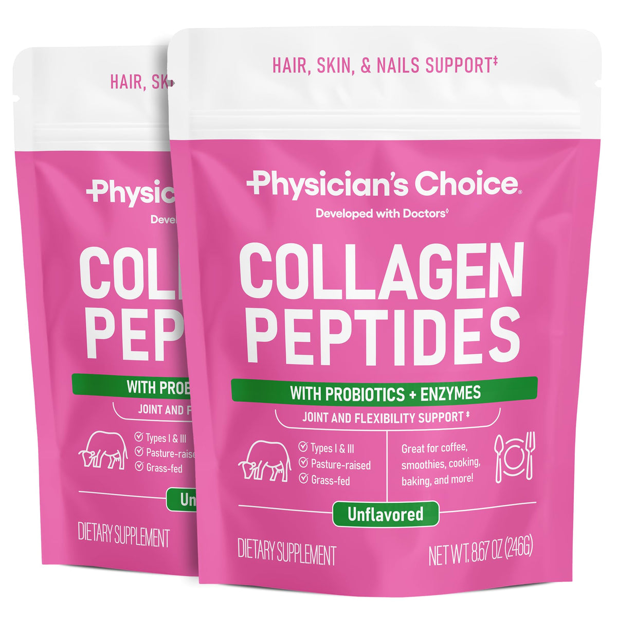 Physician's CHOICE Collagen Peptides Protein Powder Grass Fed - 70 Servings