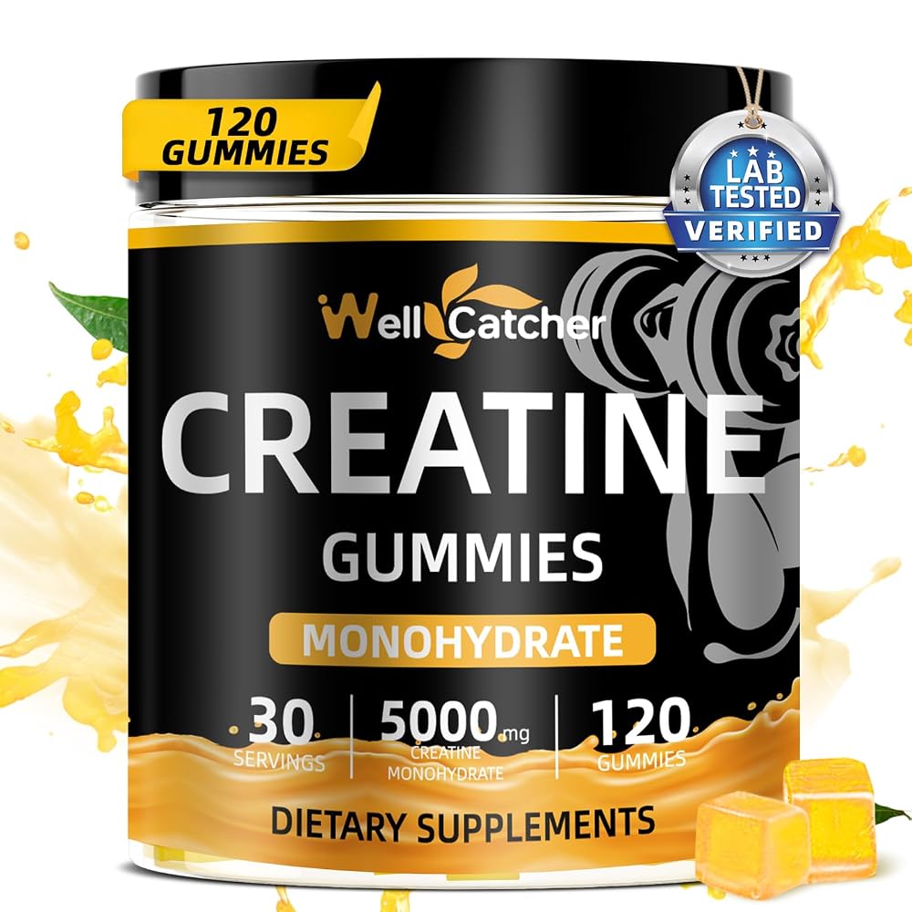 Wellcatcher Creatine Monohydrate Gummies 5000mg - 120 Count