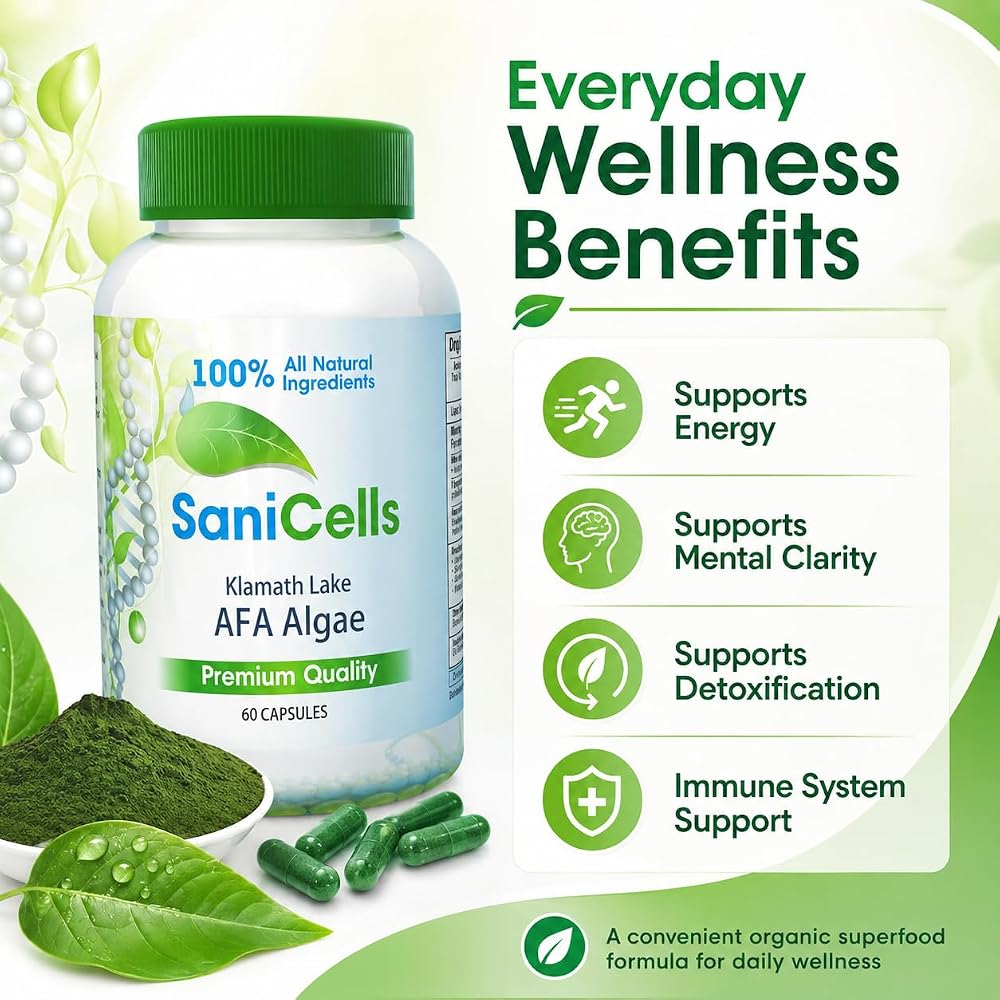 TROYA Sanicells AFA Blue-Green Algae Supplement 600mg - 90 Capsules - image 4