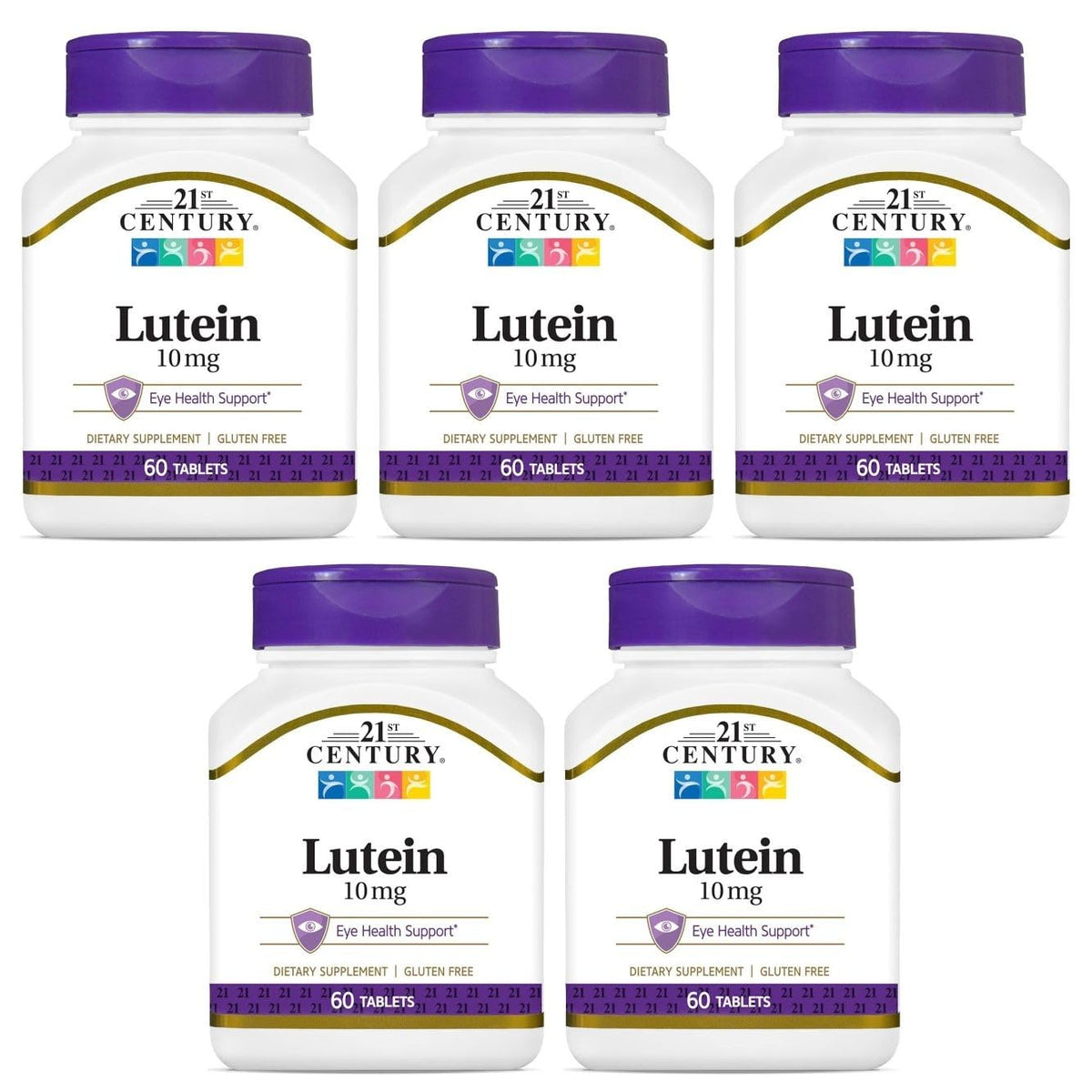 21st Century Lutein 10 mg - 300 Tablets (Pack of 5)