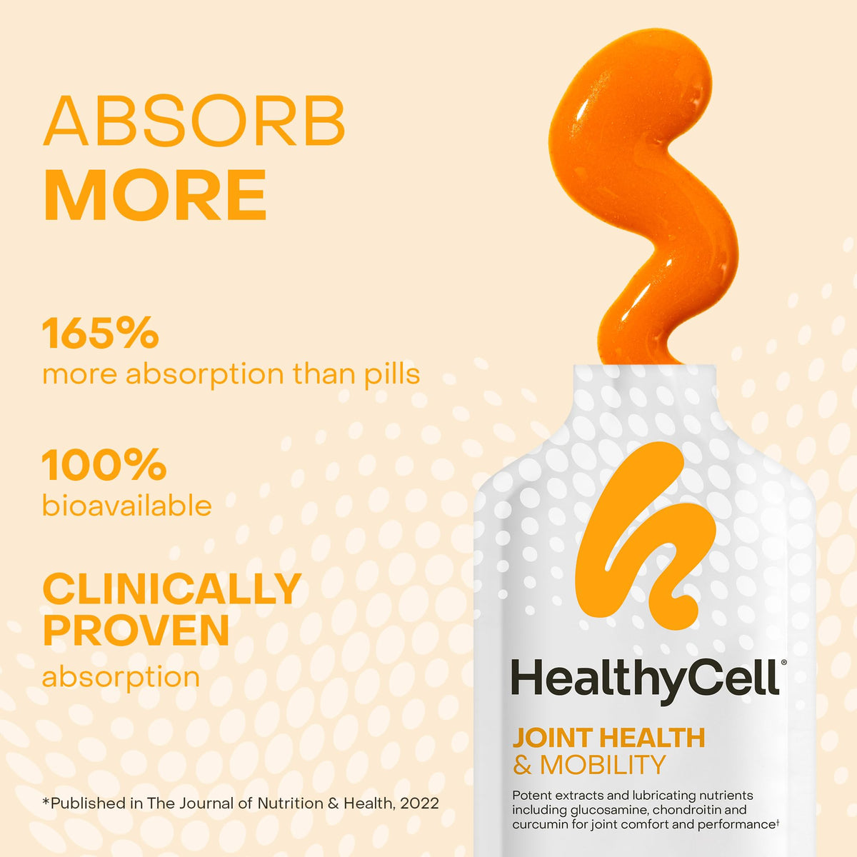 HealthyCell Joint Health & Mobility Daily Liquid Supplement - 30 Gel Packs - image 3