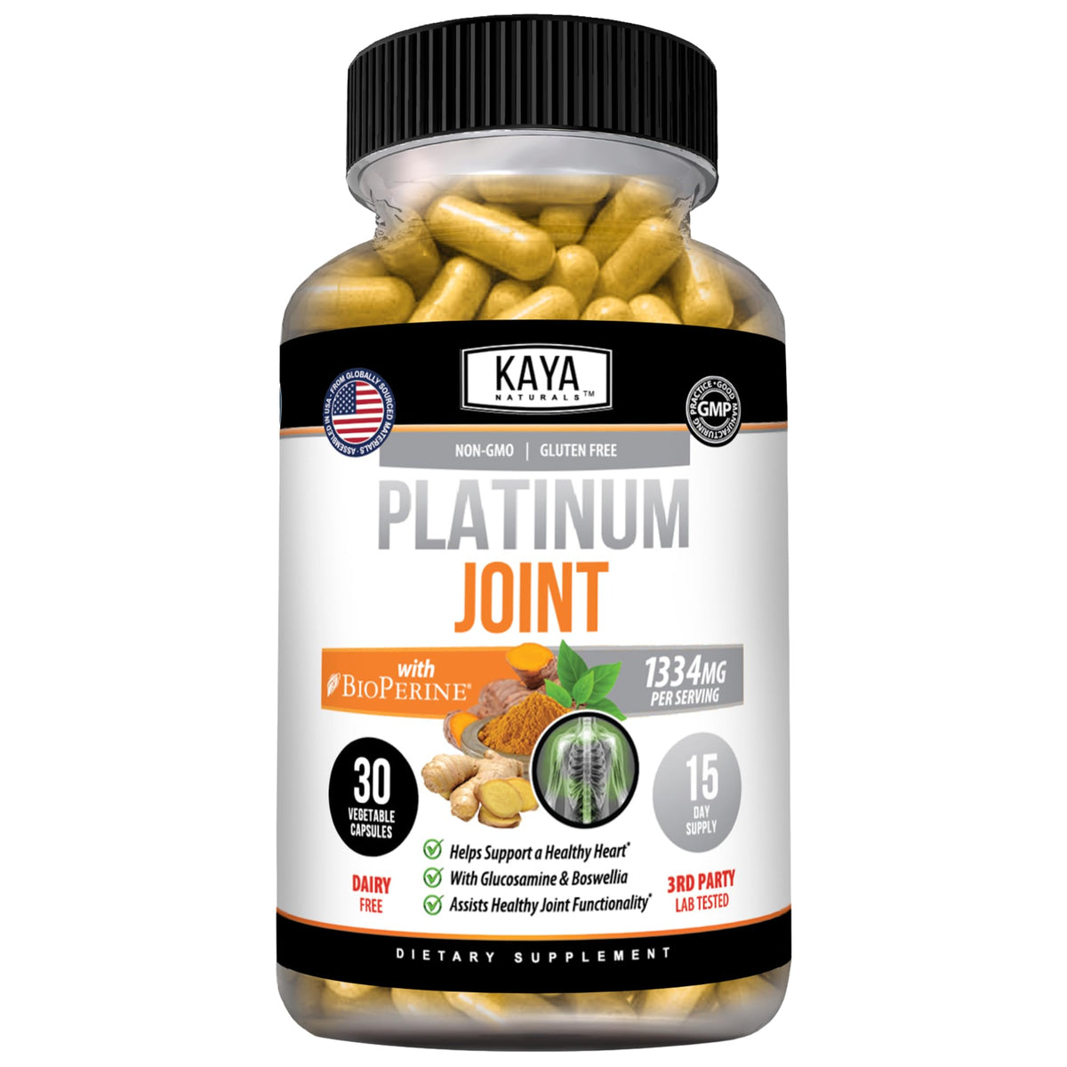 Kaya Naturals Platinum Mobility Support Glucosamine - 30 Capsules