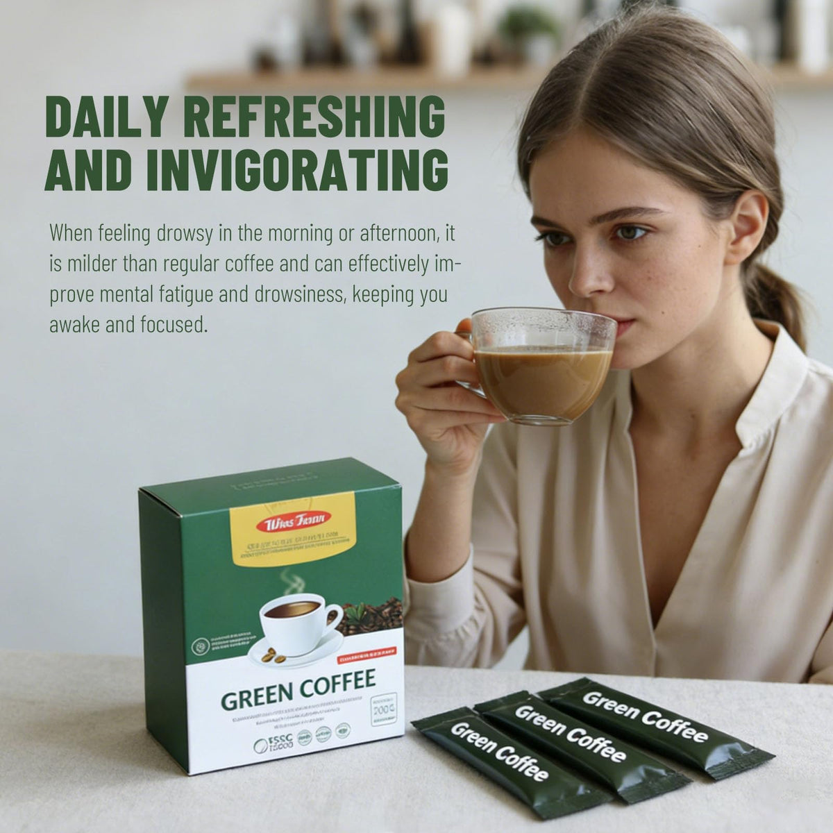 Wins Town Slimming Green Coffee Instant Powder - 20 Sachets - image 4