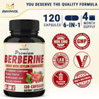 BMVINVOL Berberine Supplement with Ceylon Cinnamon & Turmeric - 120 Capsules - image 7