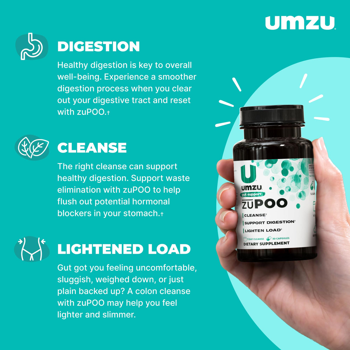 UMZU zuPOO Colon Cleanse Capsules - 30 Capsules - image 3
