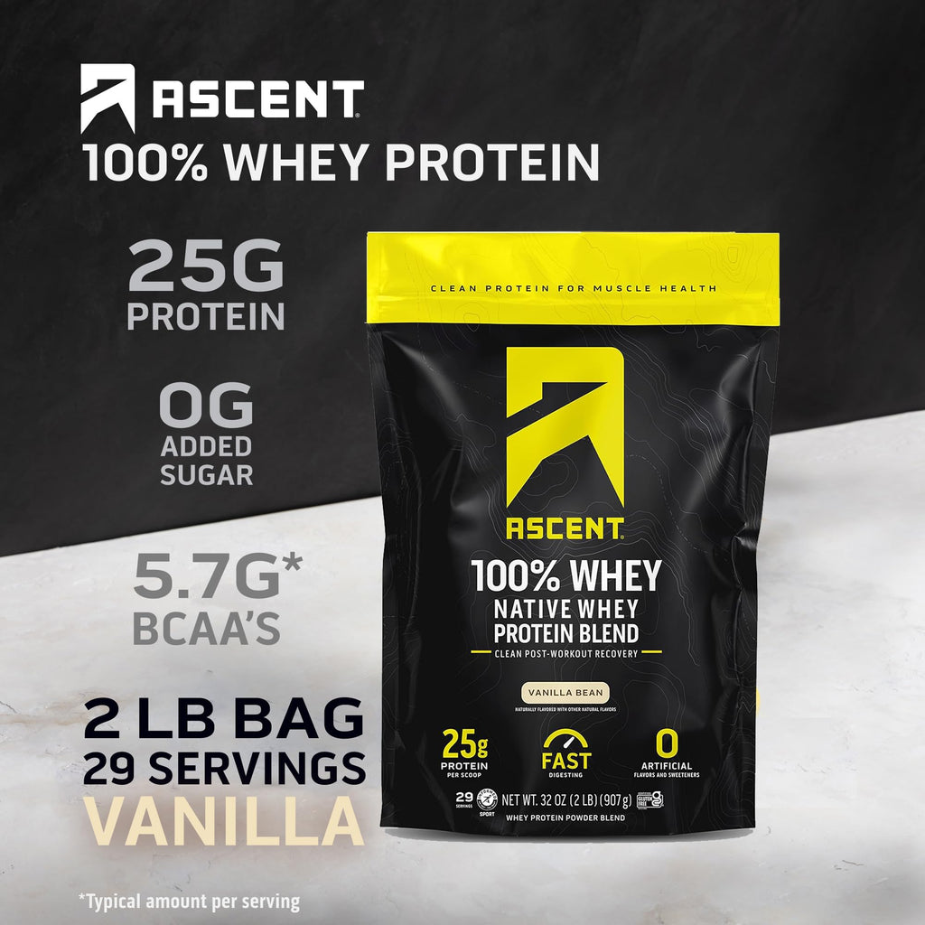 Ascent Whey Protein Powder - Post Workout Whey Protein Isolate